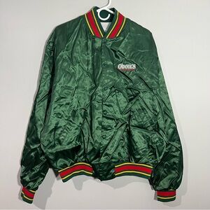 Vintage O’Doul’s Beer Green Snap Button Varsity Bomber Jacket Mens 2XL